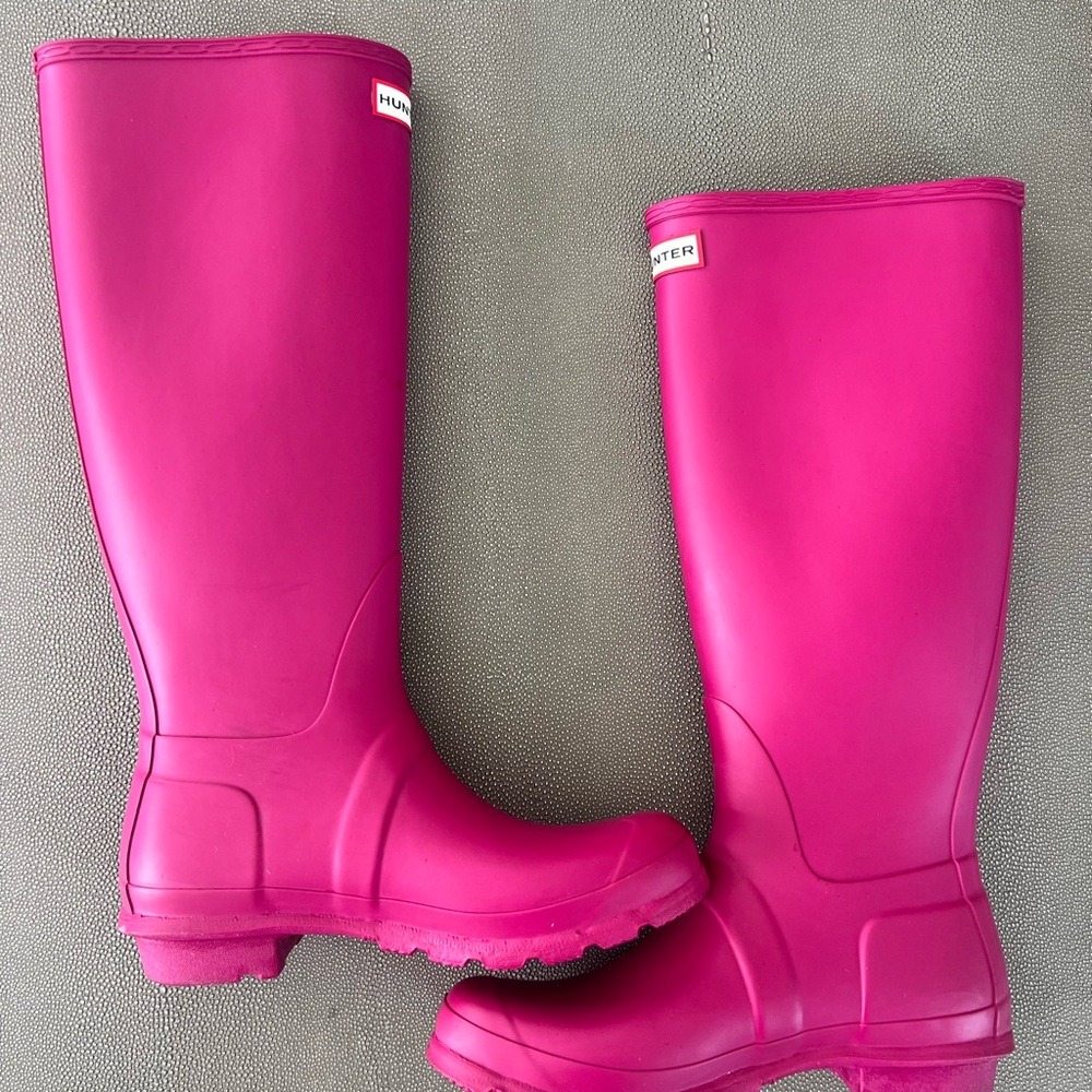 Hunter Hot Pink Tall Rain Boots 9